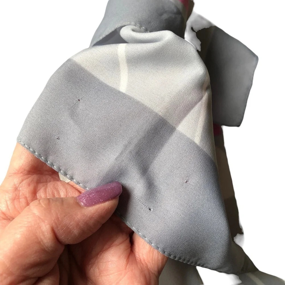 Marco Corsari Floral Scarf Grey Pink White